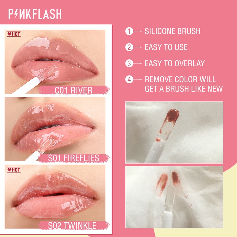 Pinkflash Lip Gloss Pelembab Berkilau Untuk Perawatan Bibir Montok #Ohmygloss Hydrating