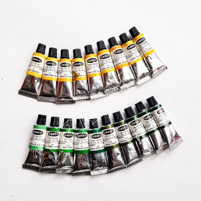 

GRECO OIL COLOR / OIL COLOUR / CAT MINYAK GRECO 21ML KATEGORI 1 - 13 MOSS GREEN