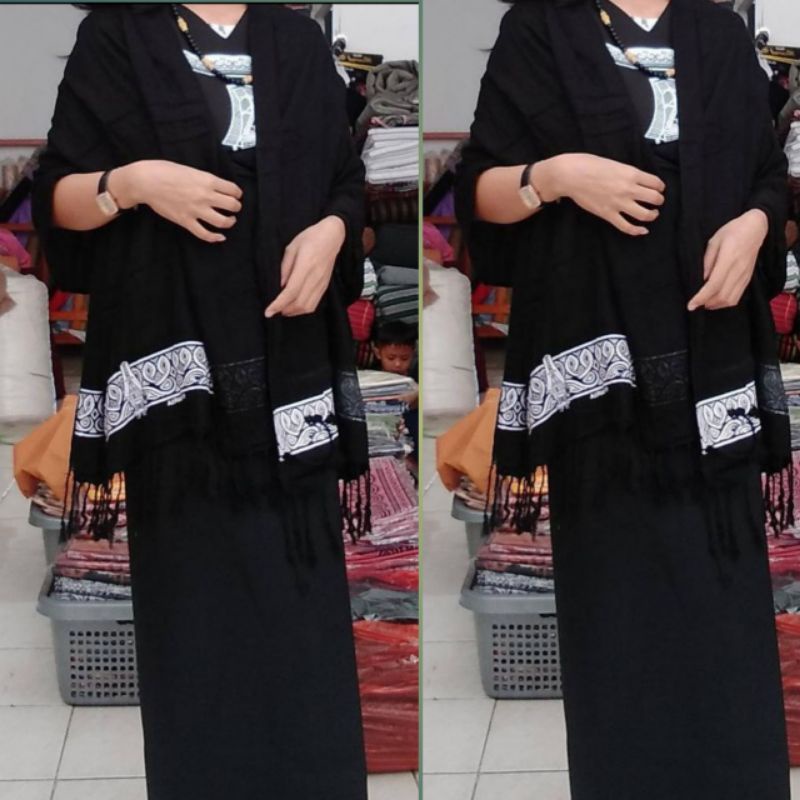Selendang hitam /selendang hitam wanita /syal wanita /syal rajut-7