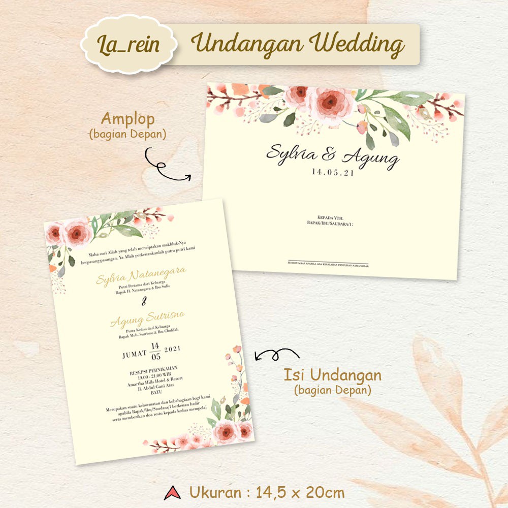 

PREMIUM!! UNDANGAN WEDDING AMPLOP + FREE THANKS CARD/Mewah/Nikah/Modern/Murah/Wedding Card/Kekinian