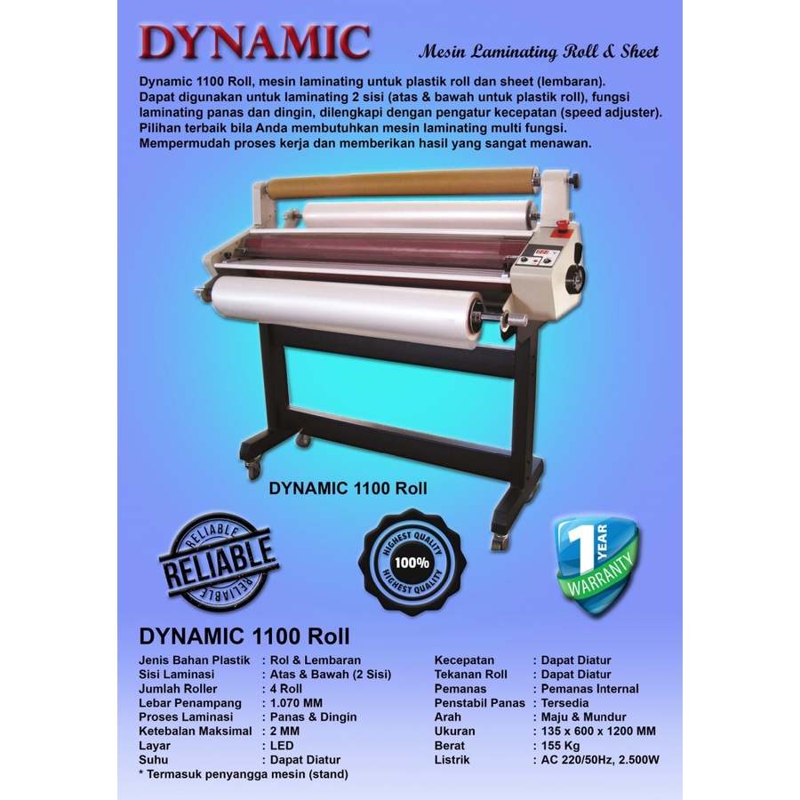 MESIN LAMINATING ROLL | DYNAMIC 1100 | ORIGINAL | GARANSI RESMI