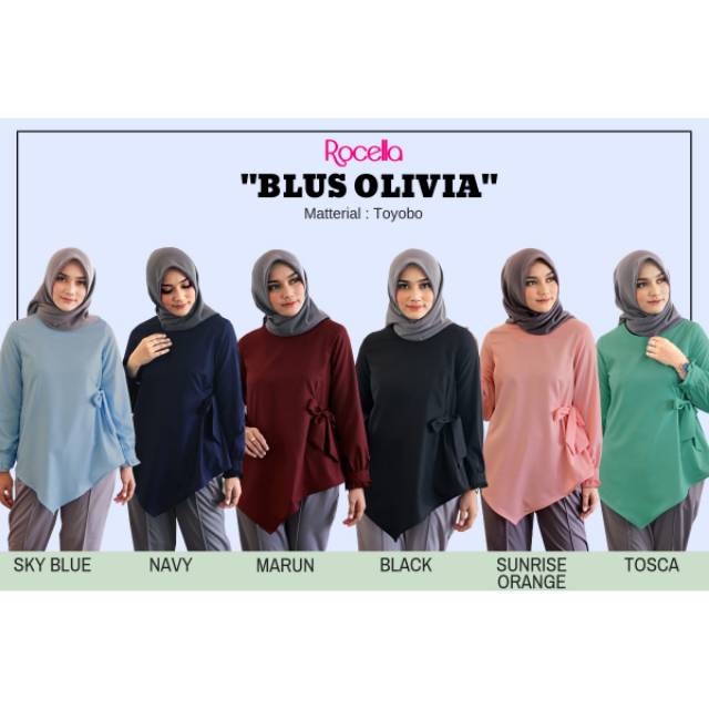 (ORI) ROCELLA BLUS OLIVIA - Atasan toyobo - atasan polos