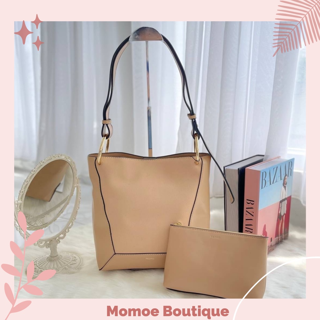 P332 Tas Wanita Pedro Leather Hobo Tote Bag