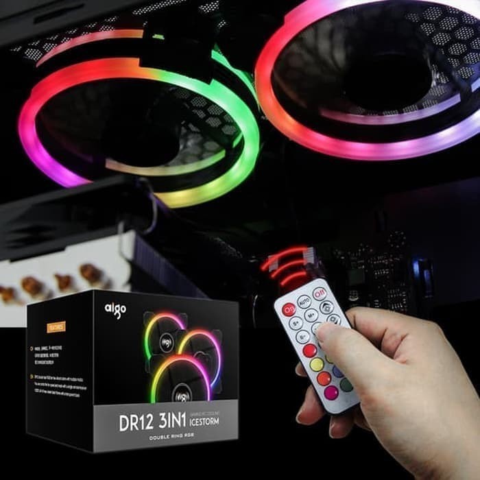 Aigo DarkFlash DR12 Pro 3in1 Double Ring Fan RGB (3 Pack)