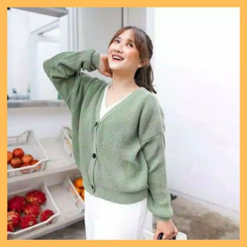 MALIKA CARDIGAN KNIT / KARDIGAN OVERSIZE PREMIUM / LUCIA CARDY PREMIUM NEW ARRIVAL / CARDIGAN FULLOVER CROPED