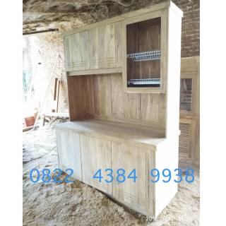 Lemari Dapur Jati Rak Tempat Piring Sendok Original Kayu Lemari Dapur Jati Rak Tempat Piring Sendok Original Kayu