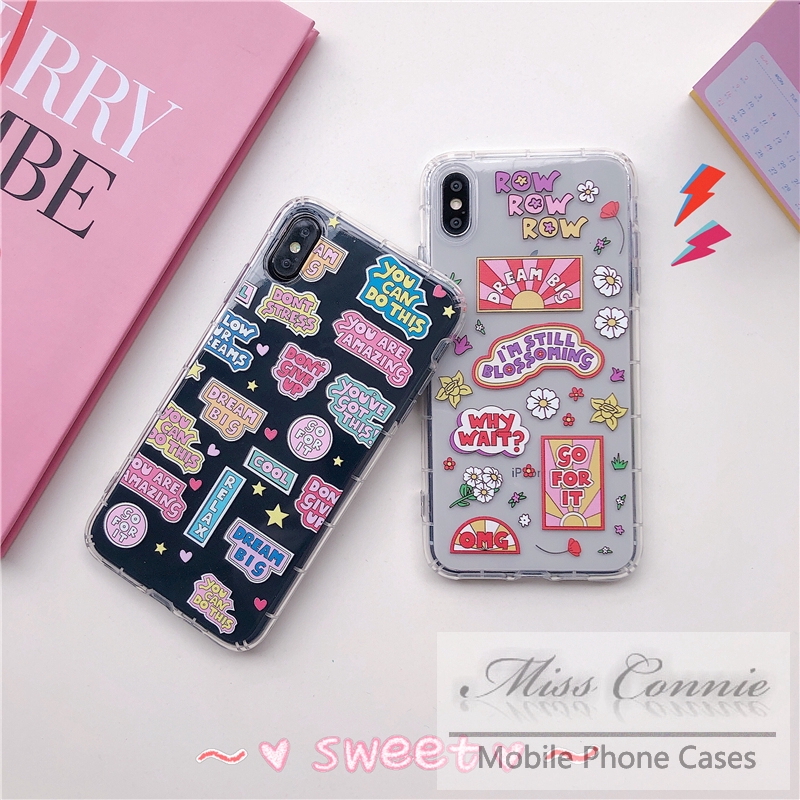 Case iPhone 11 Pro Max iPhone SE 2020 6s 6 7 8 Plus X XR XS Max Oppo A53 2020 Reno 4 A92 A11 A11K A52 A5 2020 A33 2020 A5s A3s F9 RealMe C15 C11 5S C3 INS Fashion Label Soft Airbag Cover CASETiFY missconnie-7