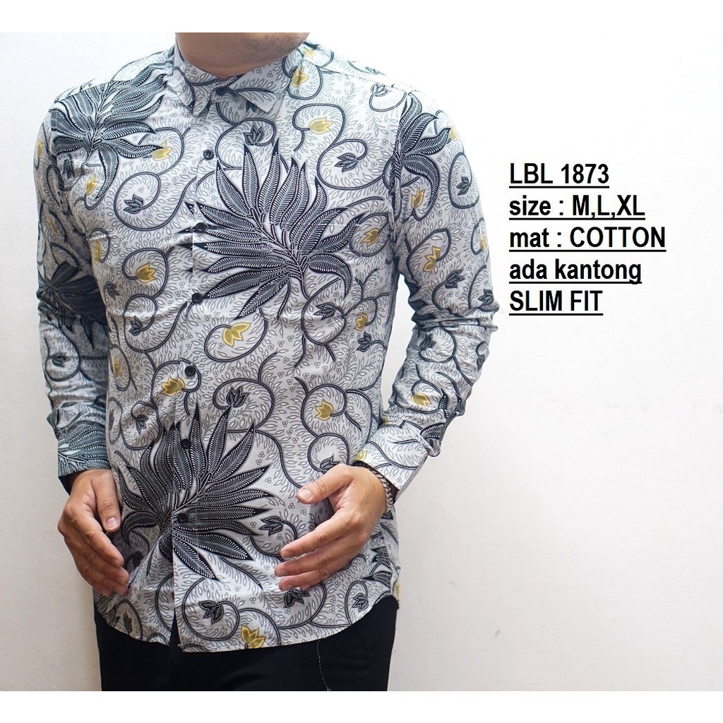 KEMEJA BATIK PRIA SLIM FIT BAJU BATIK PRIA SLIM FIT PREMIUM LBL1873