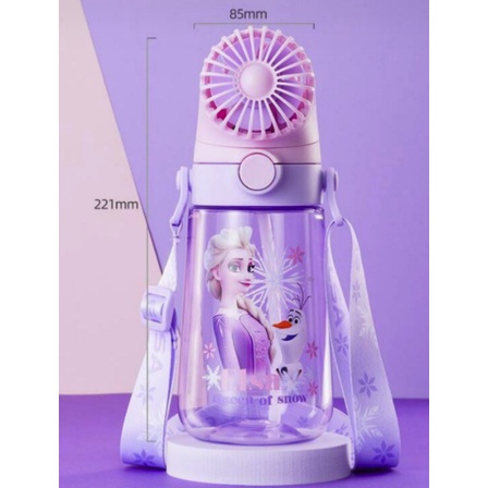 Disney origninal waterbottle straw with fan /botol sedotan dgn kipas WD4452