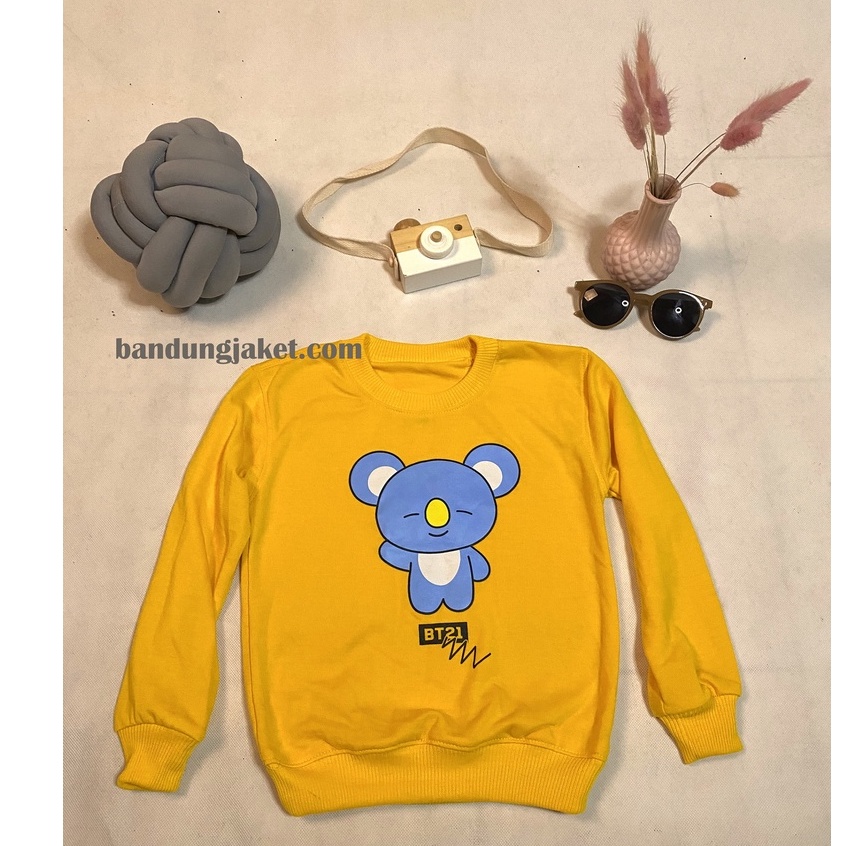 SWEATER ANAK CREW NECK BT21W PANDA // SWEATER BASIC ANAK BTS KOREA KEREN