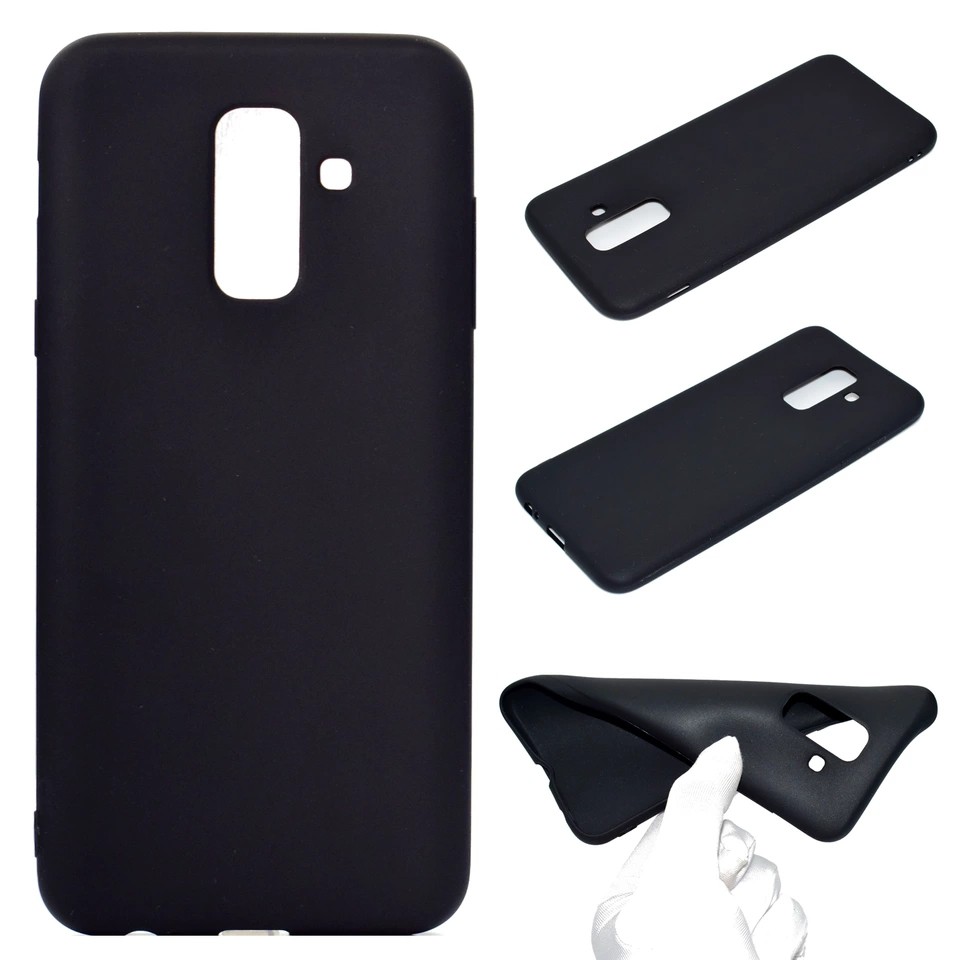 Case Samsung A6 Plus - Softcase SILICON THIN Doff BLACK MATTE A6 Plus