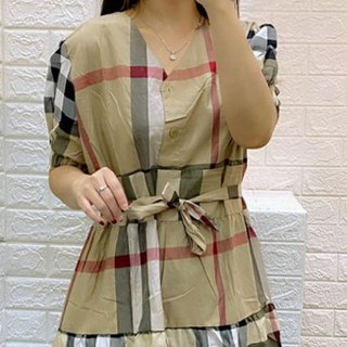 Jual Dress Wanita Xxl Kotak Burberry Lengan Pendek Karet Kd836 Gs312 Indonesia|Shopee Indonesia