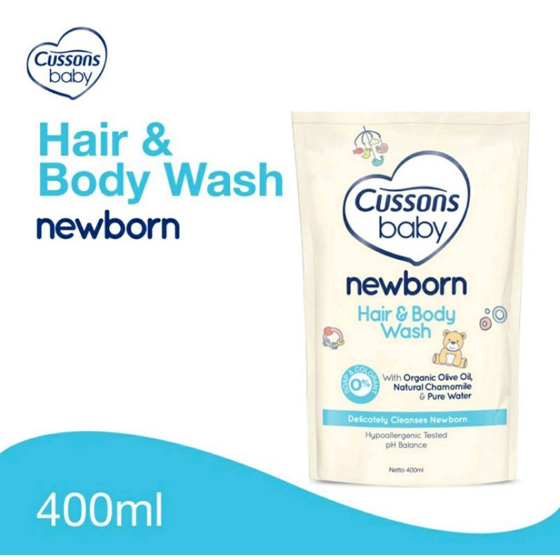 Cussons Baby Newborn Hair &amp; Body Wash 400ml REFILL