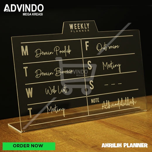

weekly planner / to do list / akrilik planner / planner akrilik / agenda / weekly planner