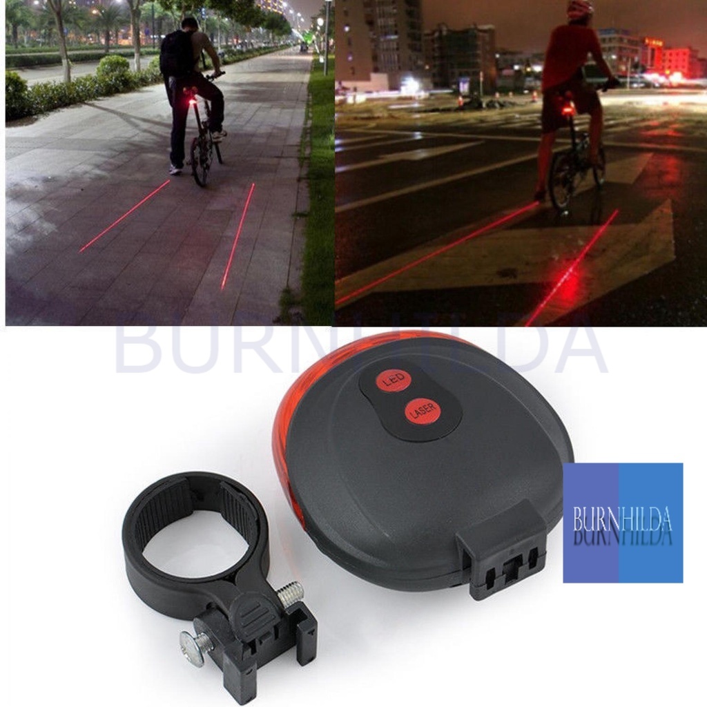 LASER SEPEDA Bicycle Laser Strobe Taillight 5 LED / Lampu LED Sepeda burnhilda