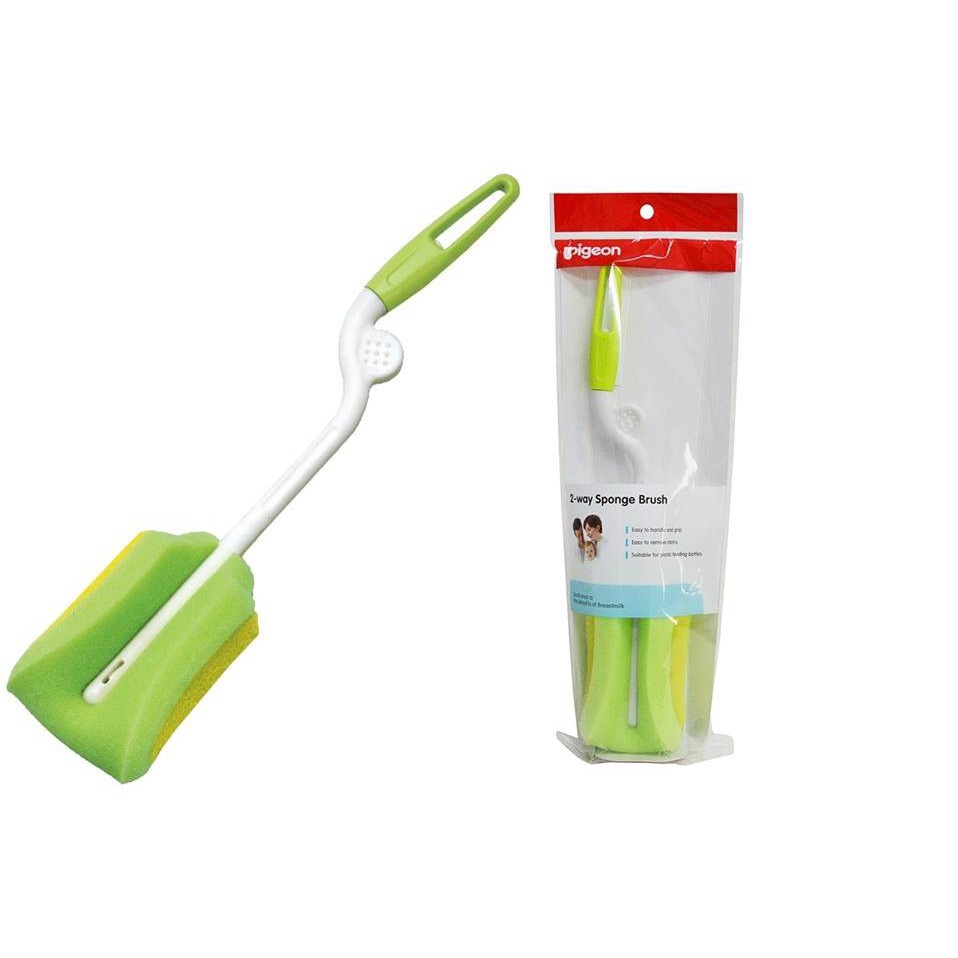 Pigeon 2 Way Bottle &amp; Nipple Sponge Brush - Sikat Botol Bayi Spons