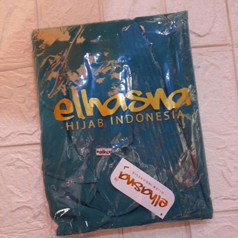 ELHASNA//KHIMAR L ORI ELHASNA/CERUTY BABYDOLL DUA LAYER/KHIMAR ELHASNA/KHIMAR LANCIP-Hijau tosca