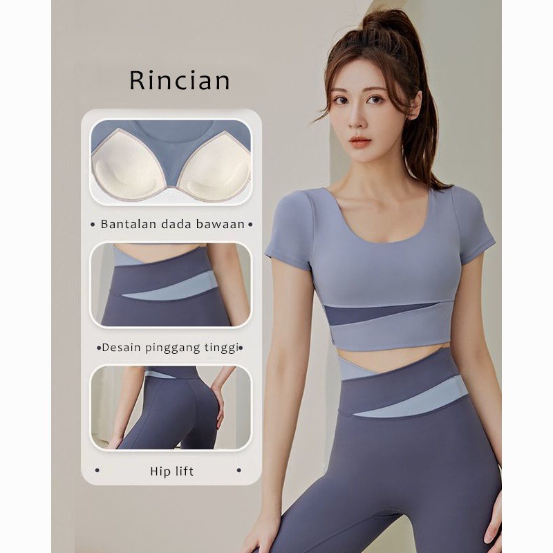 SPORTSUIT - Setelan Baju Olahraga Senam Wanita Aerobic Gym Yoga Training Zumba Fitness Set Import