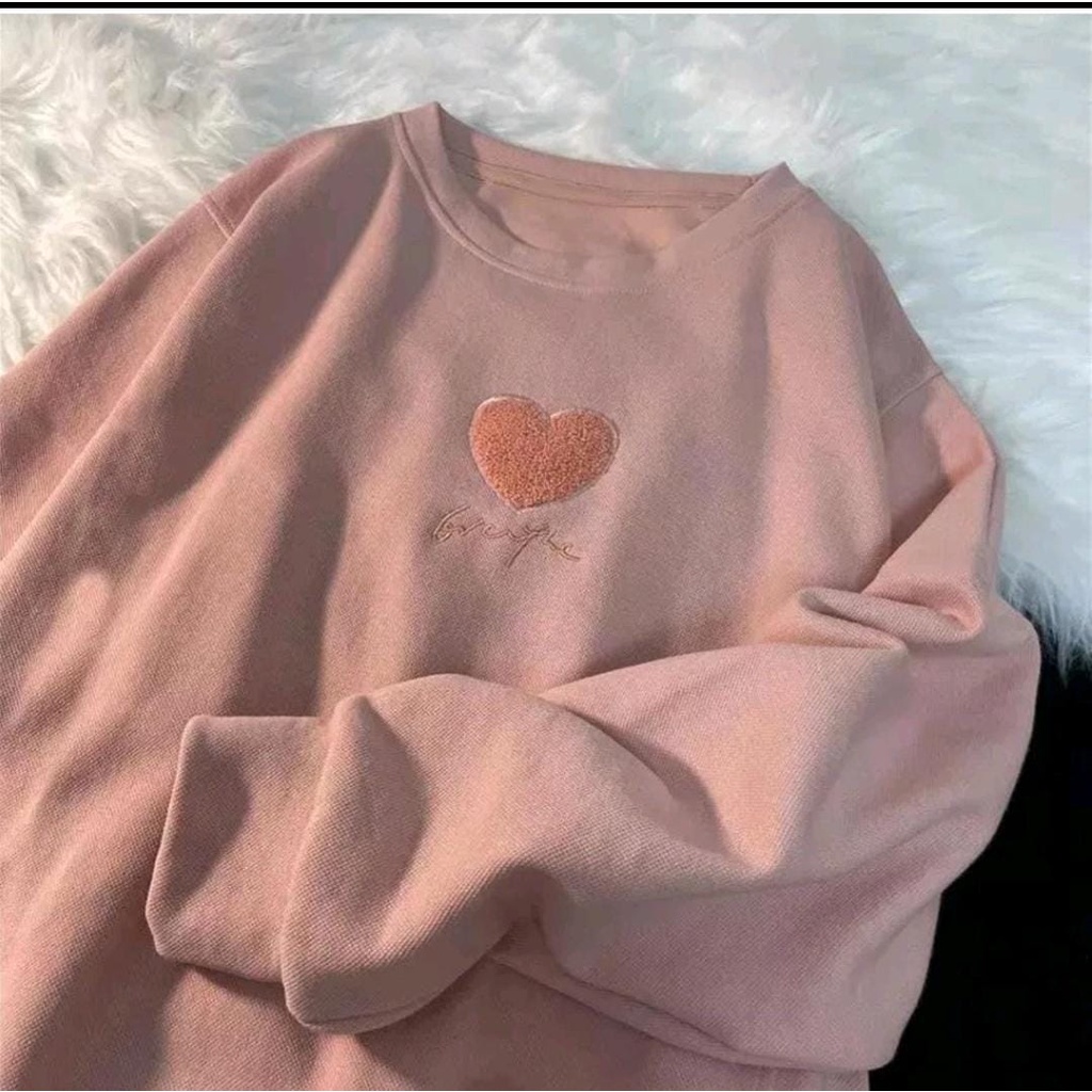 FINE LOVE YOU BORDIR SWEATER WANITA MOTIF BORDIR BAHAN TEBAL SIZE M-XXL - SWEATER WANITA TERLARIS