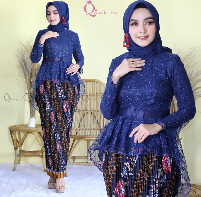 Setelan Aorora Tille Pinguin 3D bordir / kebaya wisuda / kebaya seragaman / brides / pesta // Setelan Kebaya Pesta Moderen Terbaru // Atasan Kebaya Tille // Kebaya Pinguin Bahan Tille Lembut