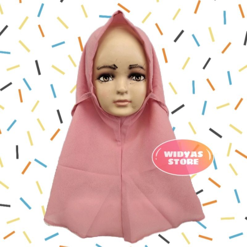 Jilbab Anak Bayi Bergo Tasya Diamond 1-4 Tahun-Dusty