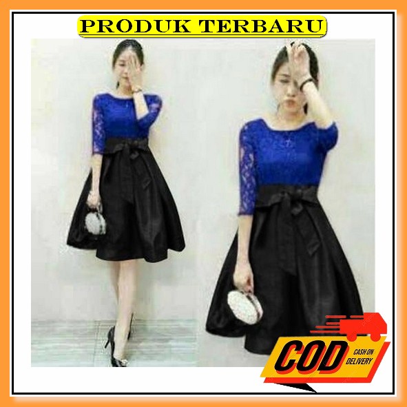 Baju Wanita Dress Paskah Putih Midi Dress Korea Paskah Natal Imlek Terbaru Dress Korea Kondangan Wan