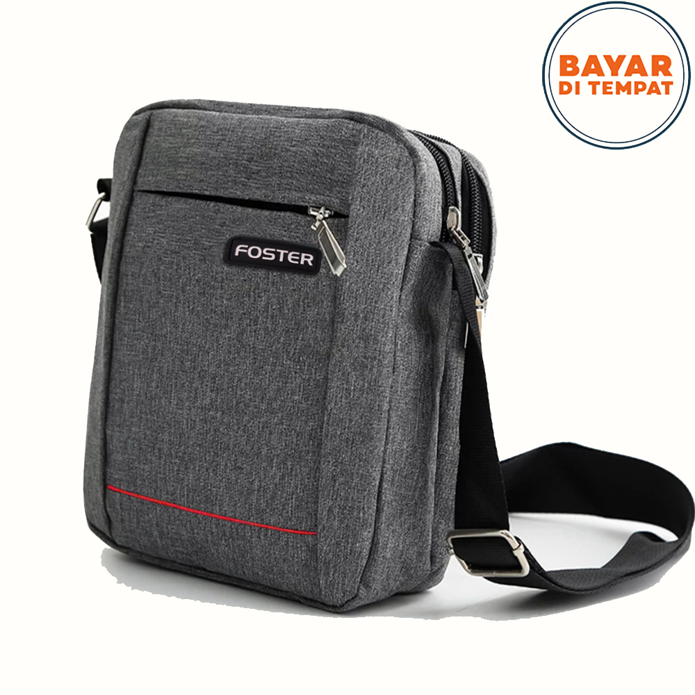 Promo 10 Hari!! Tas Selempang Pria dan Wanita Original Foster Crossbody Bag - Grey