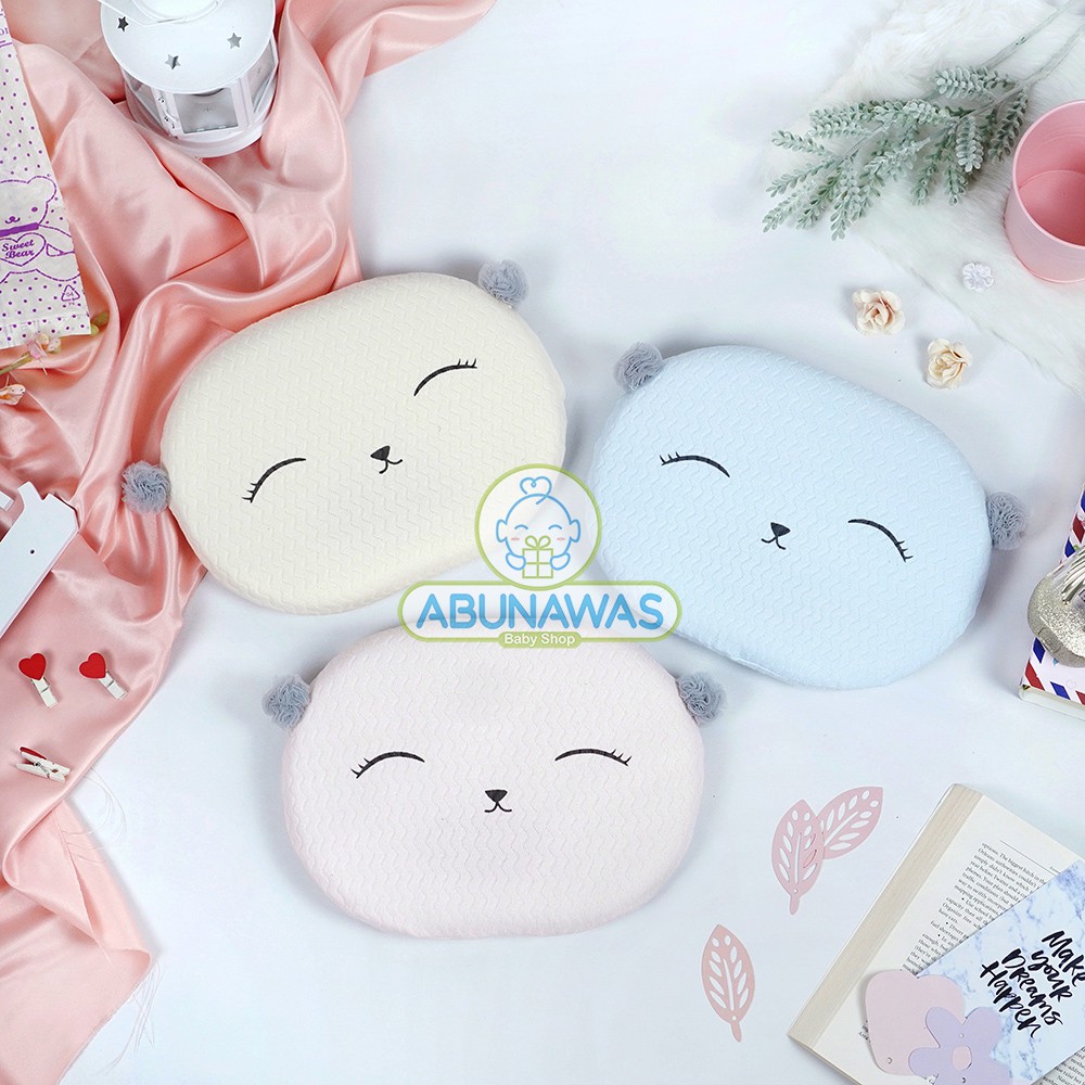 Bantal Bayi Anti Peyang Memory Foam Cat Eyelash / Bantal Kepala Anti Peang Baby Pillow