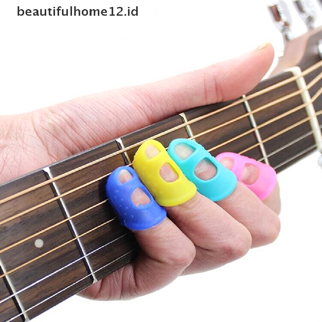 【beautifulhome12.id】 4PCS Guitar Fingertip Protectors Finger Guards For Ukulele Guitar Accessories .