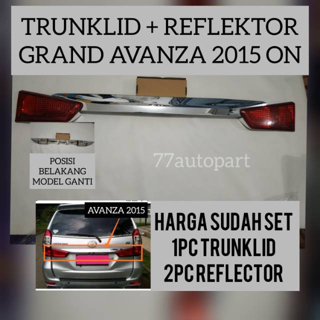 Trunklid reflektor grand avanza 2015 on