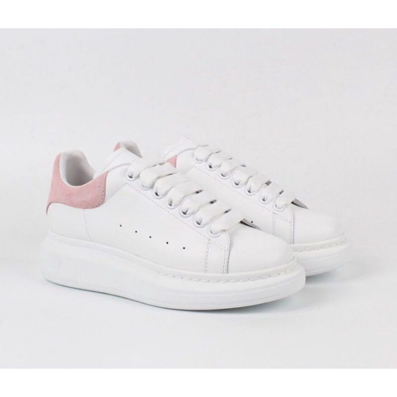 Alexander McQueen Leather Sneakers White Pink High Premium Original