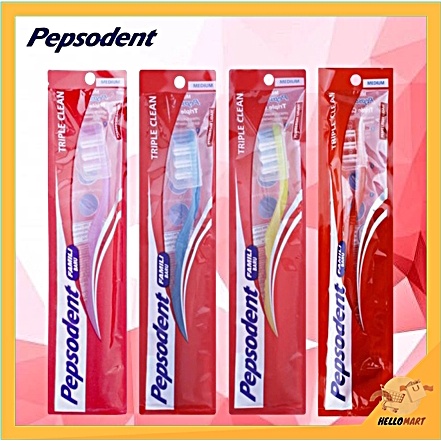 ORIGINAL Pepsodent Triple Clean Sikat Gigi Medium Soft / HELLOMARTID