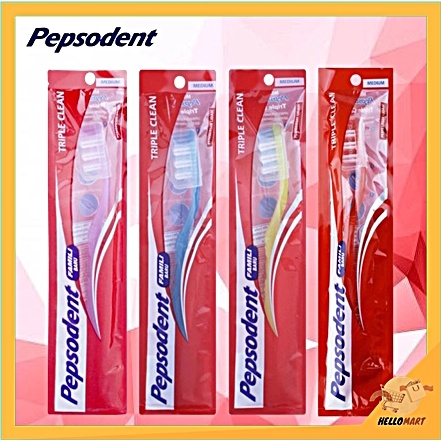 ORIGINAL Pepsodent Triple Clean Sikat Gigi Medium Soft / HELLOMARTID