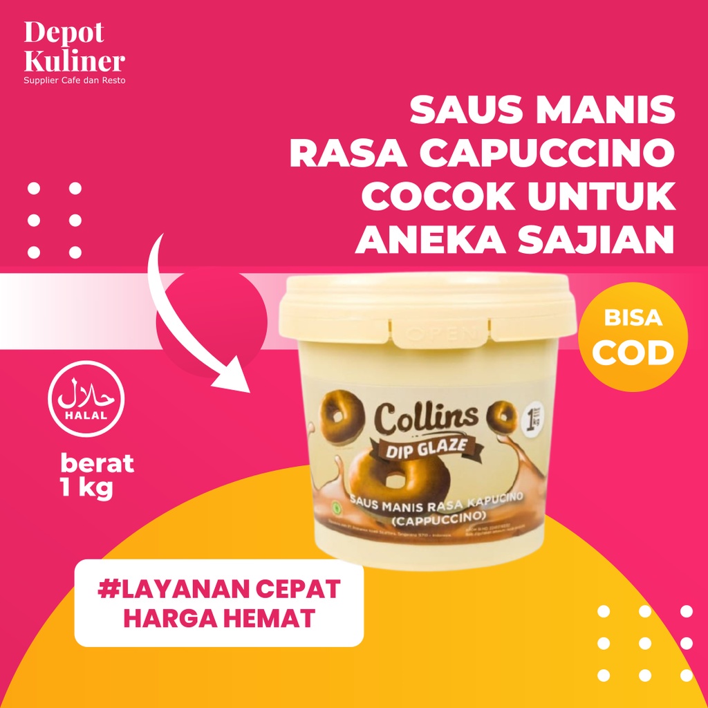 Collins Dip Glaze Capuccino 1 KG - Collin Kapucino Saus Manis Rasa Cappuccino