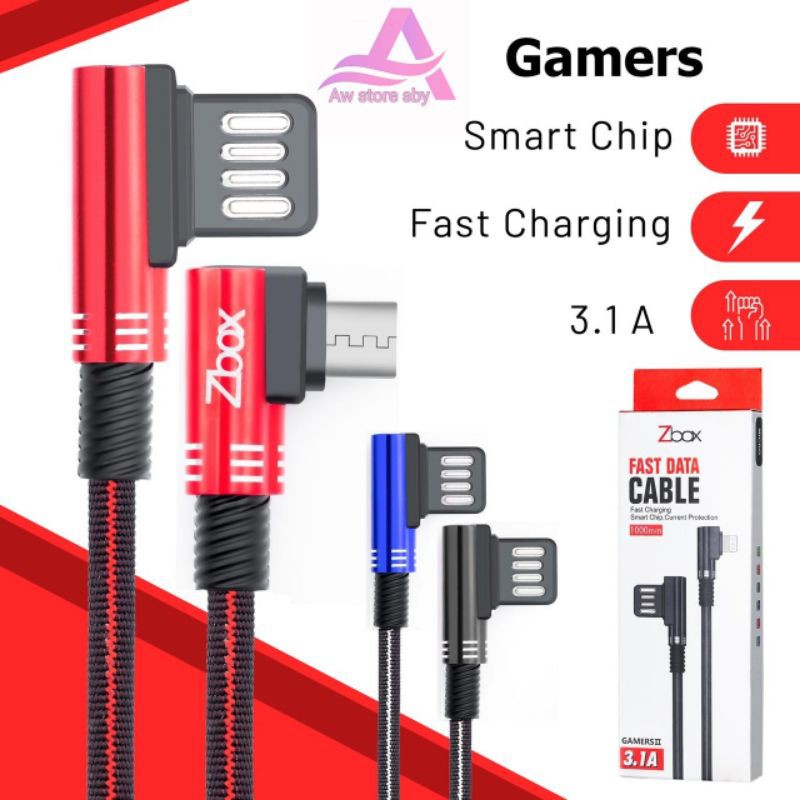 (Z-Box 3.1A) Kabel data iphone/ Type c/ Micro usb/ 3.1A fast charging 3.1A Kabel Gamers