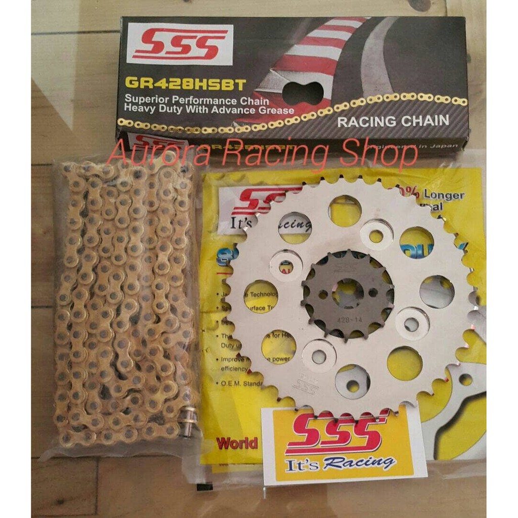 Girset Gearset Gear SSS 428 Satria FU New Face Lift Rantai Hsbt S L543 S L Motor