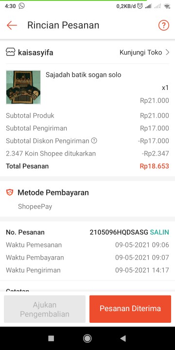Sajadah Batik Sogan Solo