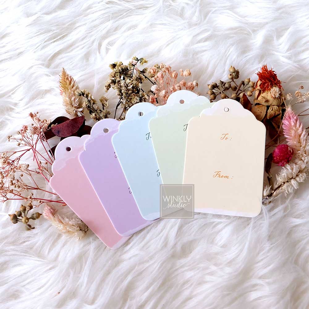 25pcs Hang Tag Blank Hangtag Card Mini Kartu Ucapan ThankYou PASTEL