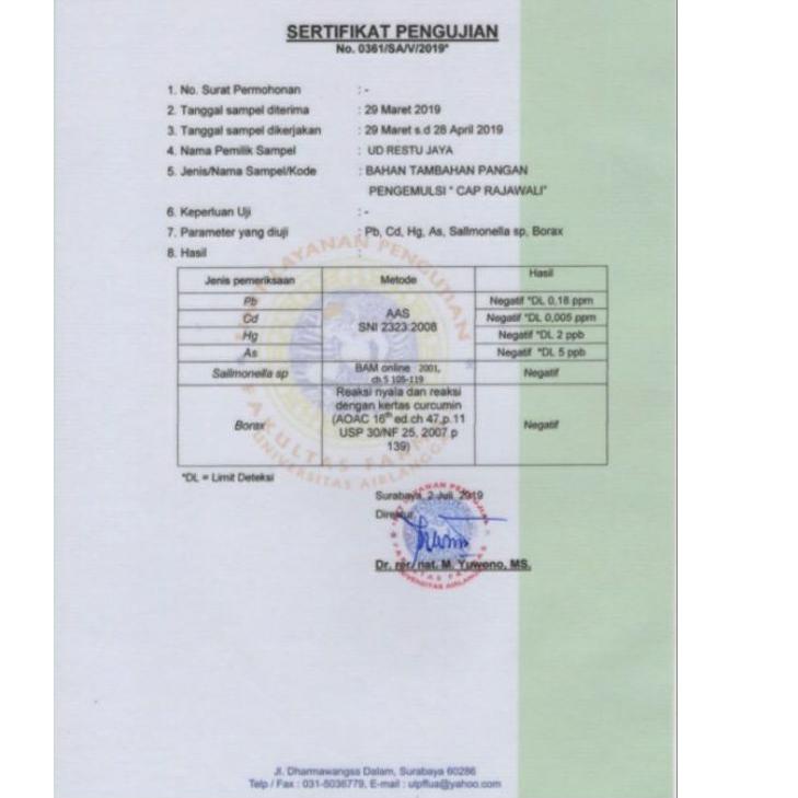 

㊏ Pengembang Buat Krupuk Cap Rajawali - Garam Bleng Rajawali BPOM Berat 1000gr ✍