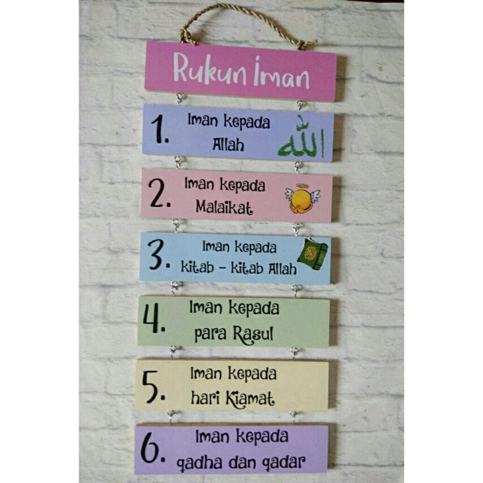 Hiasan Dinding Gantung Wall Decor Shabby Susun 7 - Rukun iman