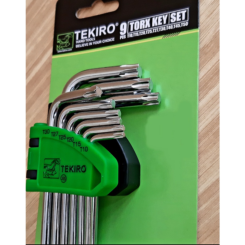 TEKIRO KUNCI L BINTANG PANJANG 9 PC (SET) (T10, T15, T20, T25, T27, T30, T40, T45, T50)