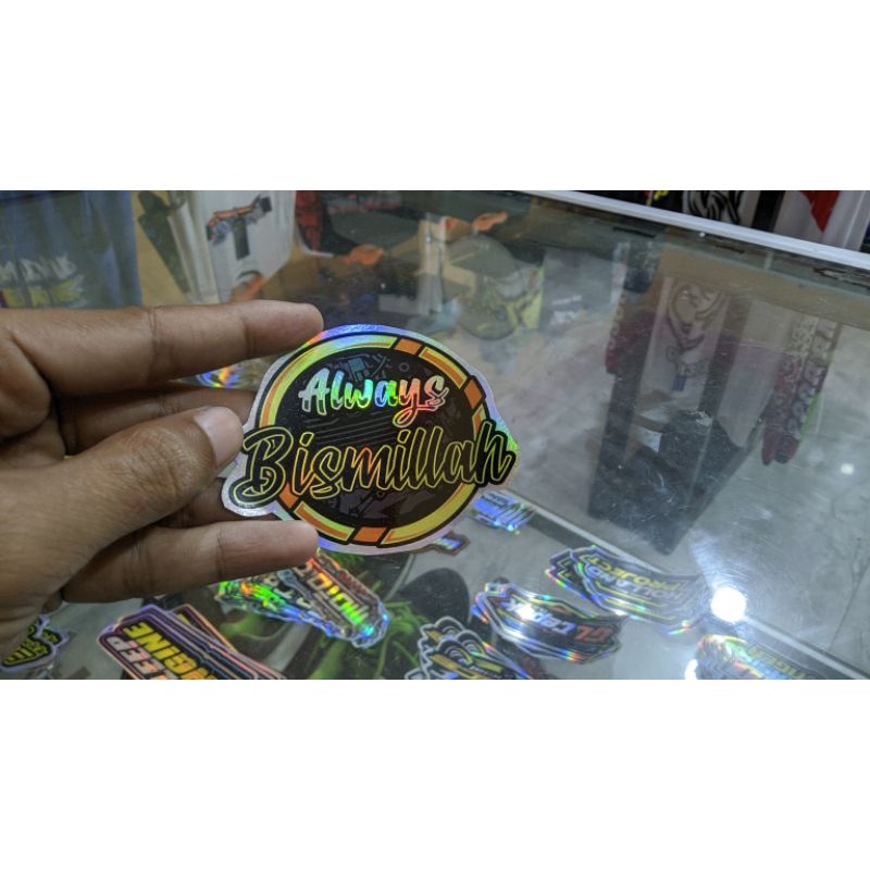 

stiker hollogram always bismillah
