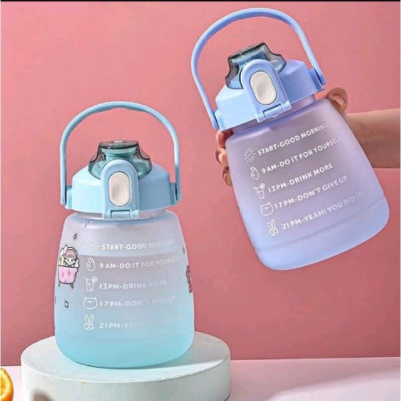 Botol Minum Gemoy Gendut Pastel 1,3 Liter Stiker Lucu Viral / Botol Viral - SP-06