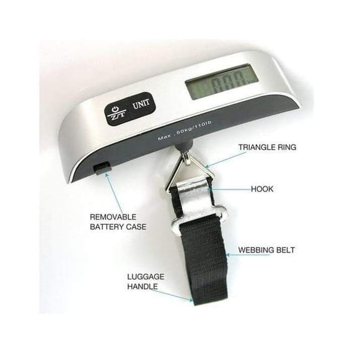 Timbangan Koper Electronic Luggage Scale Travel Gantung Digital Silver