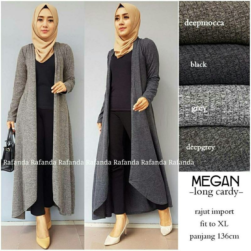 Megan Long Cardy, CARDIGAN RAJUT WANITA JUMBO CANTIK BAHAN RAJUT IMPORT LD 100-120 TERMURAH TERLARIS OOTD