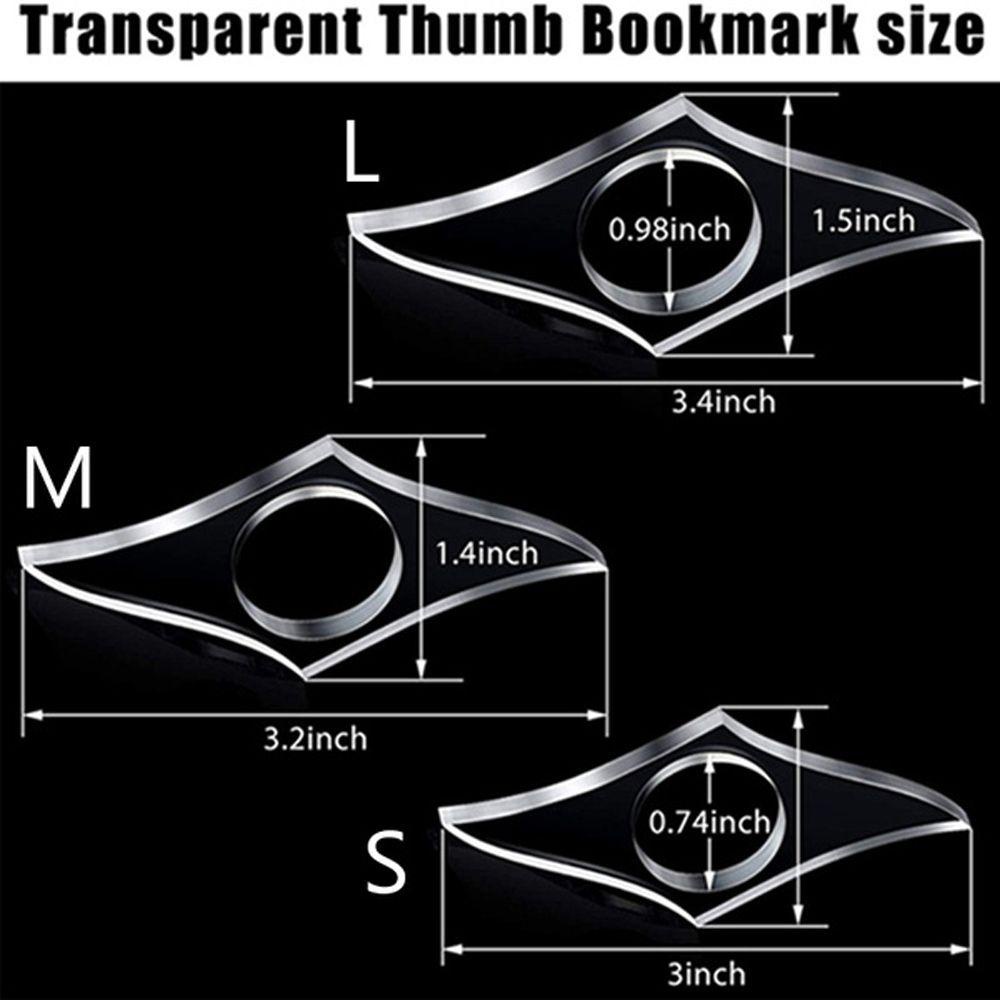 Lanfy Buku Jempol Holder Siswa Buku Baca Transparan Bentuk Tidak Teratur Kantor Sekolah Penanda Buku Multi Fungsi