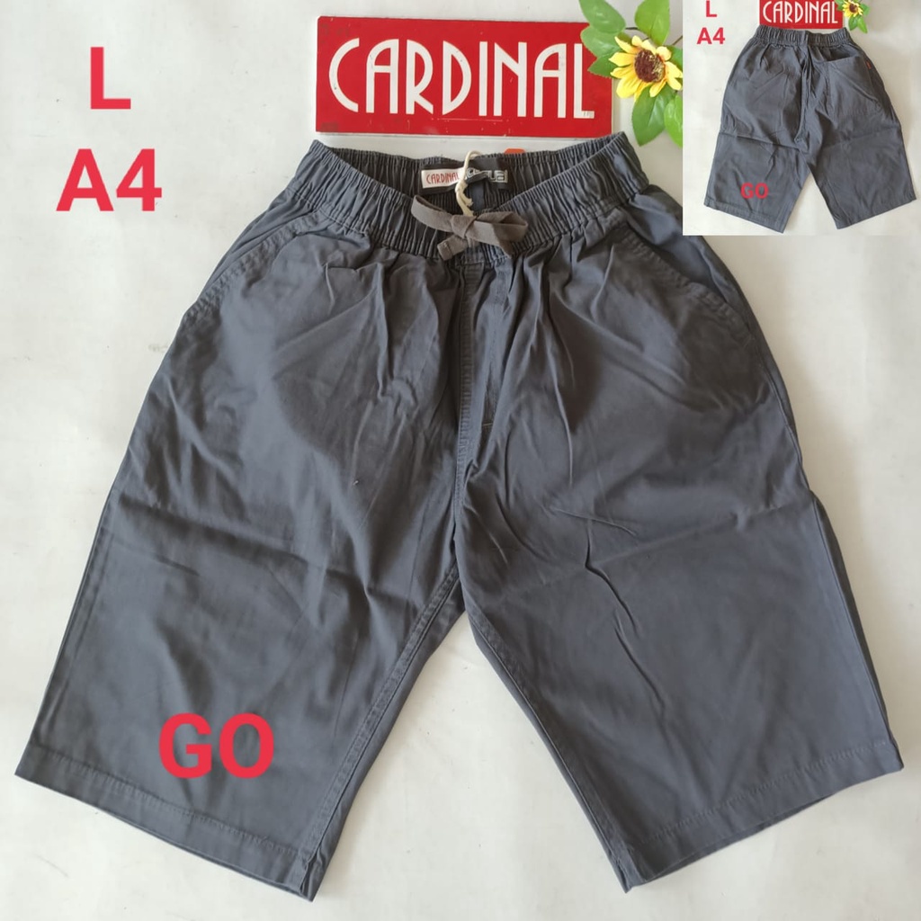 BB M-L CARDINAL CELANA PENDEK KARET KOLOR Katun Casual Soft Jeans Murah Bagus Santai Original