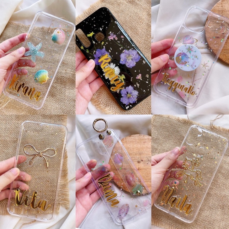 Custom Glitter Case Premium Gold Plated  iPhone Oppo Vivo Samsung Realme A10s A20s A30s A70 A51 A71