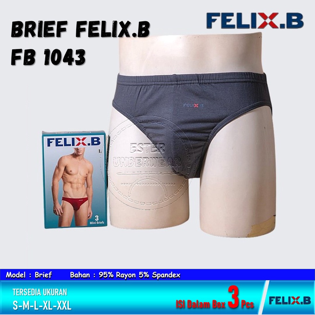 Celana dalam Pria karet kecil Felix.B  FB 1043 ISI-3 PCS