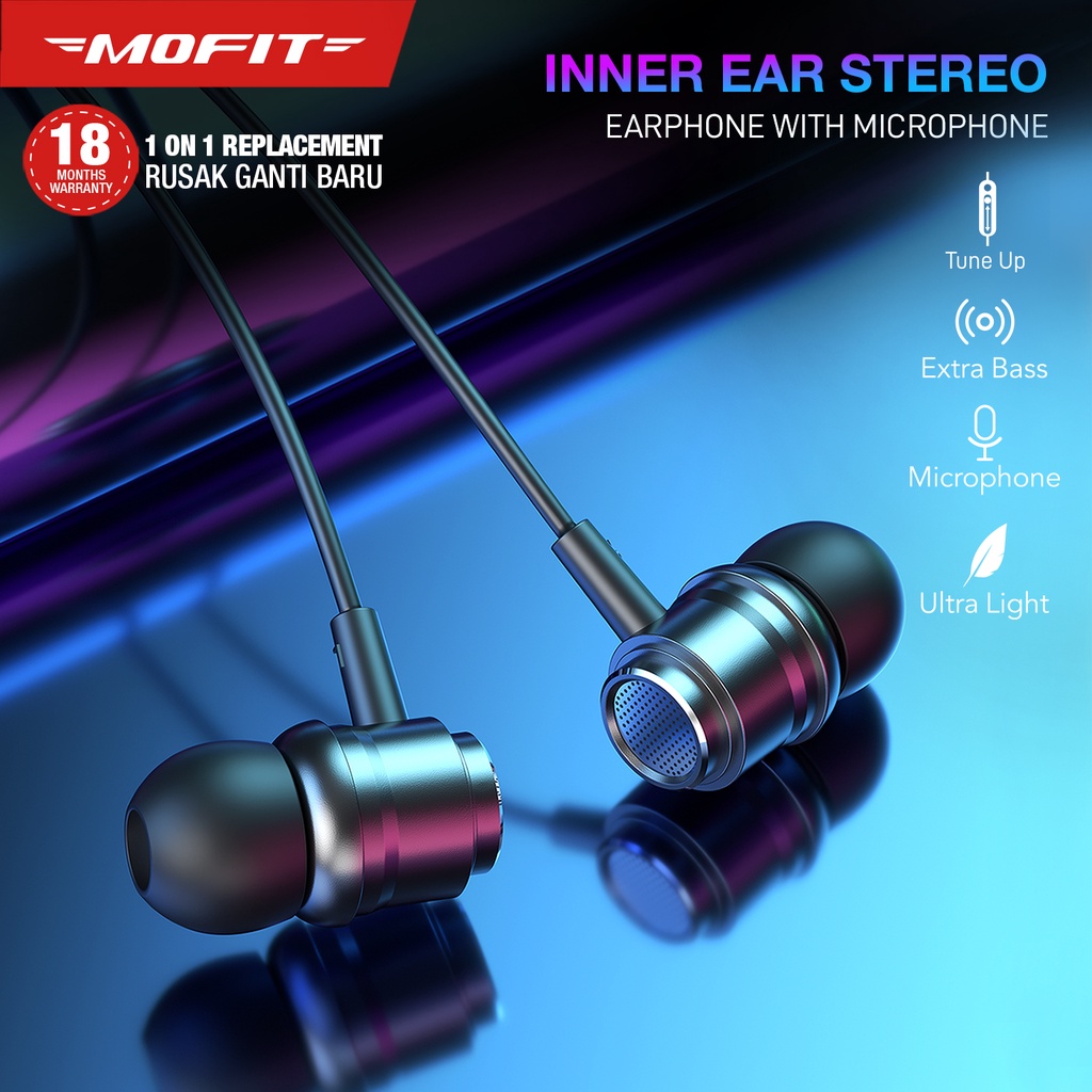 MOFIT MF8 Wired In Ear Earphone 3.5mm with Microphone Handsfree